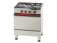 Fourneau 3 feux gaz sur four gaz gastronorme