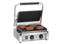 Grill contact "Panini-T" rainuré - grande surface avec minuterie