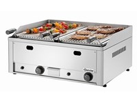 Grill à pierre de lave 70 à gaz avec grill pour viande