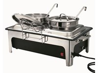 Chafing dish électrique - soupière 2 cuves de 4L