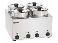 Bain-marie hotpot elektrisch - 4 kuipen 3,5L