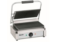 Grill contact "panini" rainuré - grande surface